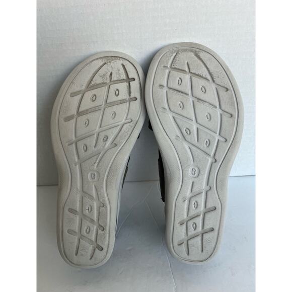 BZees Crisscross Sunset Army Green Slingback Stretch Wedge Sandals Size 9 - Picture 12 of 12